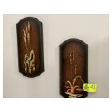PAIR OF WALL PLAQUES 17 X 8