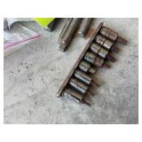 GROUP OF MISC TOOLS, SOCKETS AND RATCHET