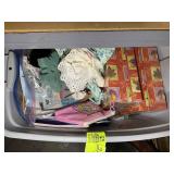 TOTE WITH MISC GRIFT WRAPPING ITEMS, BAGS, ETC