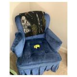 BLUE UPHOLSTERED CHAIR