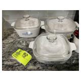 GROUP OF CORNING WARE BOWLS WITH LIDS