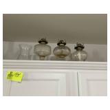 GROUP OF OIL LAMPS