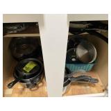 3 CABINETS POT PANS LEFT SIDE OF STOVE