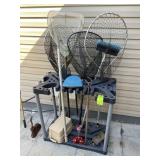 TOOL CADDY WITH MISC FISHING NETS
