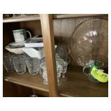 CUT GLASS WARE PLATERS AND HOLIDAY GLASSES