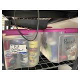 LARGE GROUP OF PAINTING SUPPLIES, SPRAY PAINT, ETC