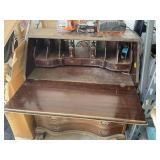 4 DRAWER WOODEN SECRETARY DESK, 32 IN X 18 IN X 40