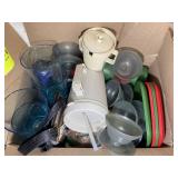 BOX WITH PLASTIC STORAGE CONTAINERS