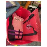 THREE TOTES OF MISC LIFE JACKETS