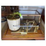 APPEARS TO BE ANTIQUE BRASS AND WOOD BAROGRAPH, CU