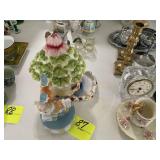 MINIATURE TEA SETS FIGURINES AND NAPKIN RINGS