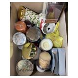 BOX WITH MISC CANDLES