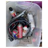 MISC GROUP INCLUDING SPRAY PAINT, GREASE GUN, LUBE