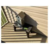 2 SIDE TABLES WITH PAINTED BIRD BOX