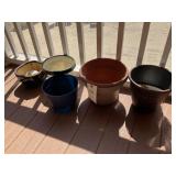 GROUP OF PLASTIC PLANTERS