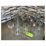 GROUP IF STEMMED GLASSWARE AND GLASS MUGS