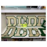 GROUP OF VINTAGE VARSITY LETTERS, D, GREEN AND WHI