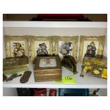 MISC GROUP OF DECORATIVE ITEMS, SMALL PRINTS 7 IN