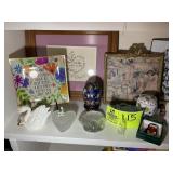 MISC GROUP OF DECORATIVE ITEMS,  SMALL PICTURES, D