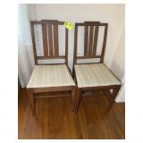 PAIR OF WOODEN DINING CHAIRS