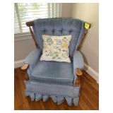 UPHOLSTERED SWIVEL ROCKER