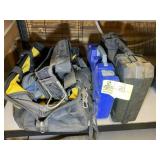 GROUP OF TOOL BAGS, BELTS, EMPTY CASES