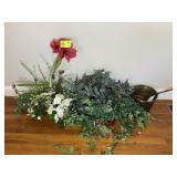 GROUP OF ARTIFICIAL PLANTS AND FLOWERS