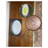 GROUP OF SERVING TRAYS