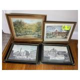 GROUP OF FRAMED PRINTS  15.5 IN X 12 IN TO 18 IN X