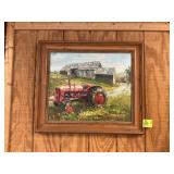 GROUP OF FRAMED WALL ART, OIL ON CANVAS TRACTOR 31