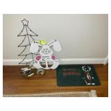GROUP OF HOLIDAY DECORATIONS INCLUDING RABBIT AND