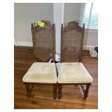 PAIR OF STRAIGHT BACK DINING CHAIRS APPEAR TO BE H