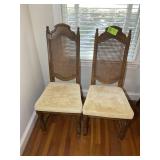 PAIR OF STRAIGHT BACK DINING CHAIRS APPEAR TO BE H