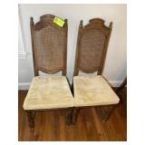 PAIR OF STRAIGHT BACK DINING CHAIRS APPEAR TO BE H