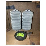 GROUP INCLUDING CAST ALUMINUM CORNBREAD PANS AND N