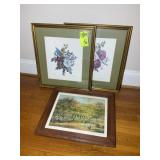 GROUP OF FLORAL THEMED WALL ART, 17 IN X 20 IN AND