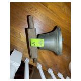 APPEARS TO BE BRASS HANGING BELL, 7 IN TALL, 8.5 I