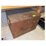 LARGE ROLLING WOODEN BOX, 36 IN X 24 IN X 27 IN