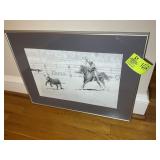 FRAMED AND MATTED PRINT, 'CALF ROPER', NO 70/250,