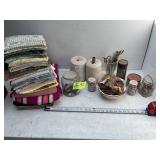 GROUP OF SEWING RELATED ITEMS, BUTTONS, SCISSORS,