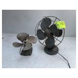 PAIR OF VINTAGE METAL TABLE TOP FANS, UNKNOWN COND
