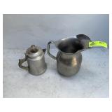 GROUP INCLUDING ALUMINUM TEA KETTLE AND LARGE ALUM