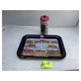 GROUP OF FARMALL RELATED ITEMS, TIN TRAY REPRODUCT
