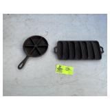 GROUP INCLUDING CAST IRON CORNBREAD SKILLET MARKED
