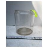 LARGE CLEAR GLASS COUNTERTOP JAR, NO LID, 10.5 IN