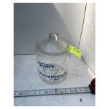TOM'S TOASTED PEANUTS COUNTERTOP GLASS JAR, 10 IN