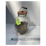 DECORATIVE GLASS COUNTERTOP DISPLAY JAR, 14.5 IN T
