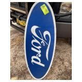 PLASTIC BLUE AND WHITE FORD SIGN, 43 IN X 16 IN