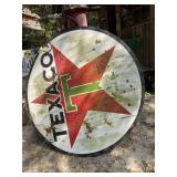 VINTAGE 6 FT DOUBLE SIDED ENAMEL TEXACO ADVERTISEM