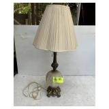 VINTAGE METAL AND GLASS TABLE LAMP APPROXIMATELY 3